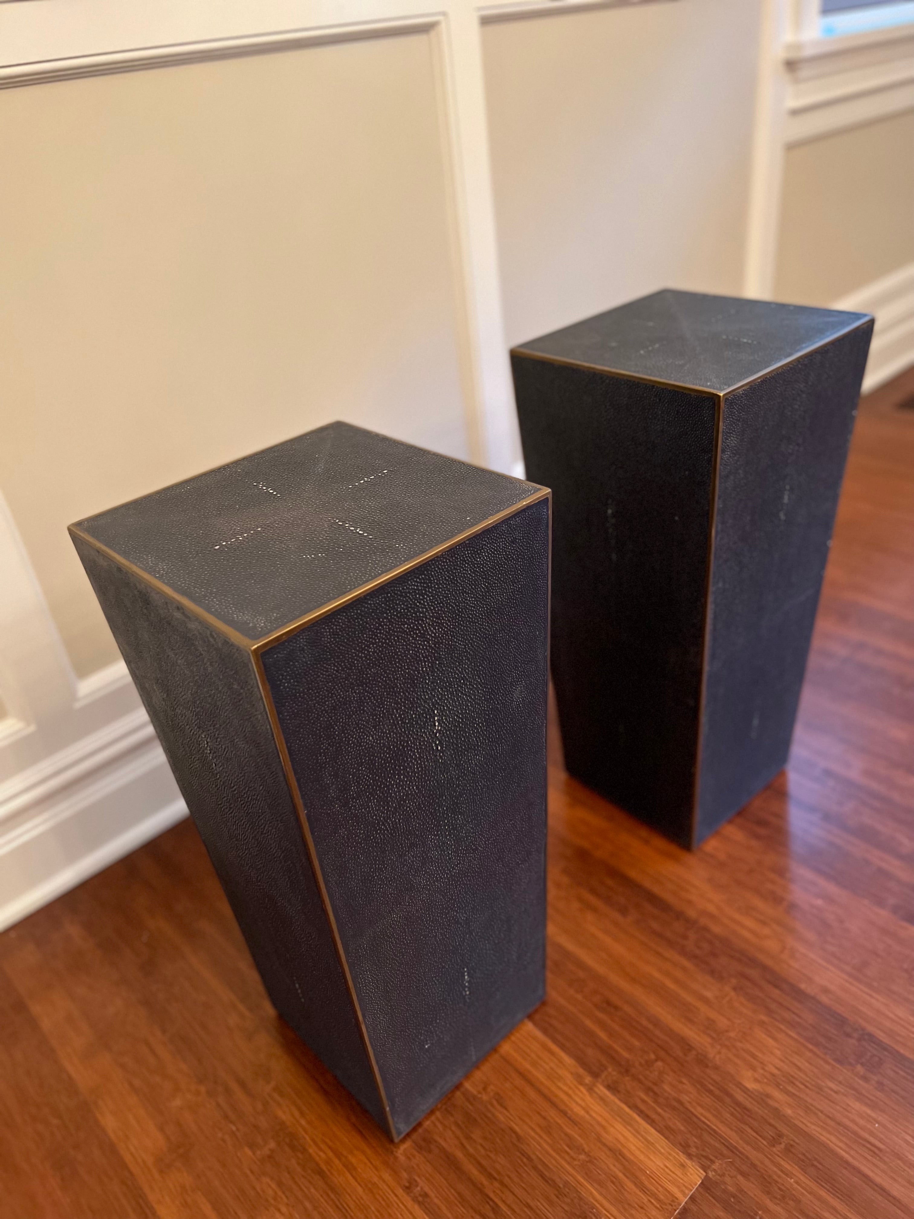 Shagreen end tables/artistic display stands