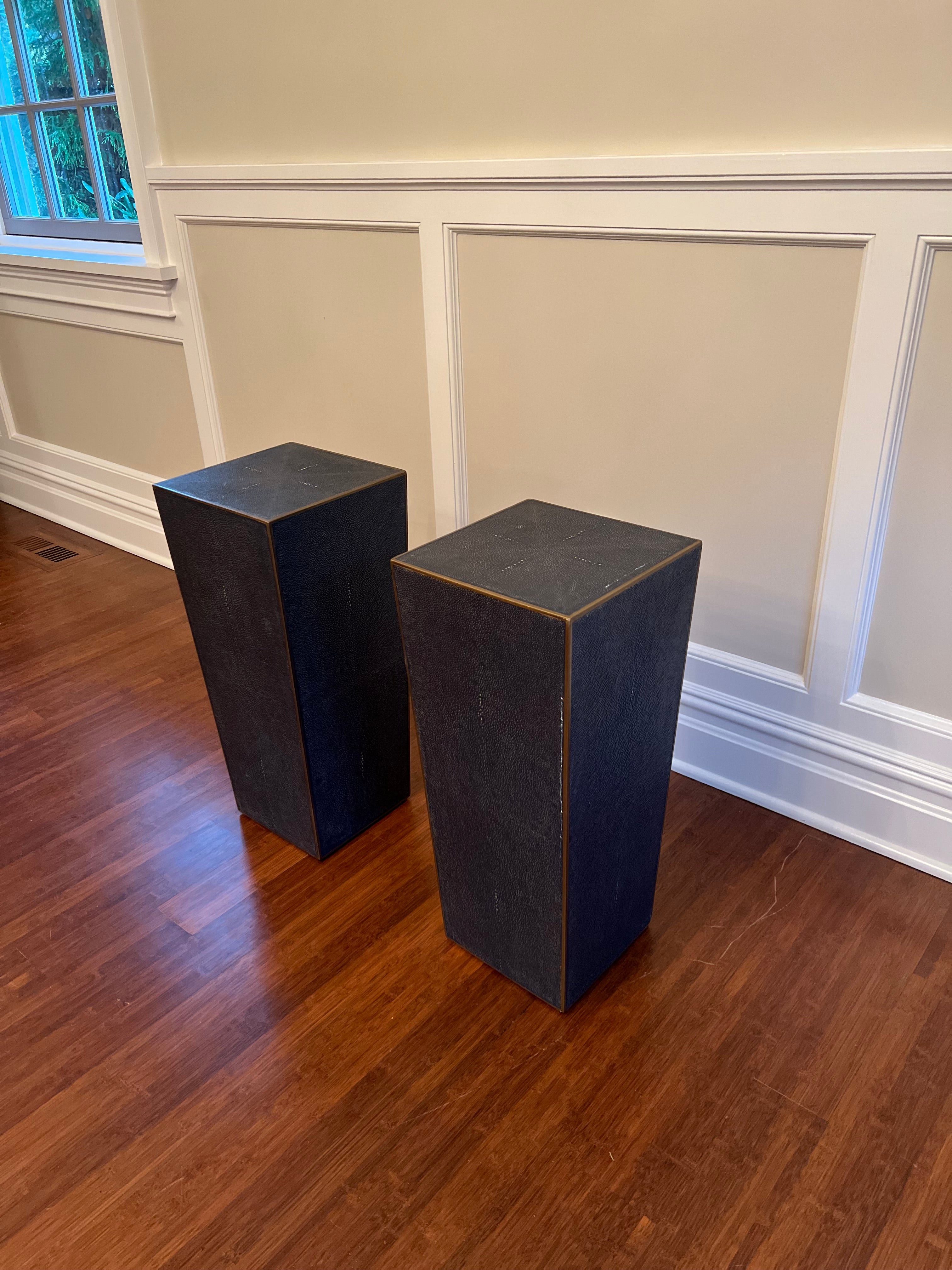 Shagreen end tables/artistic display stands
