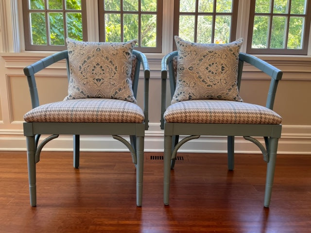 Reimagined Faux Bamboo Antique Accent Chairs