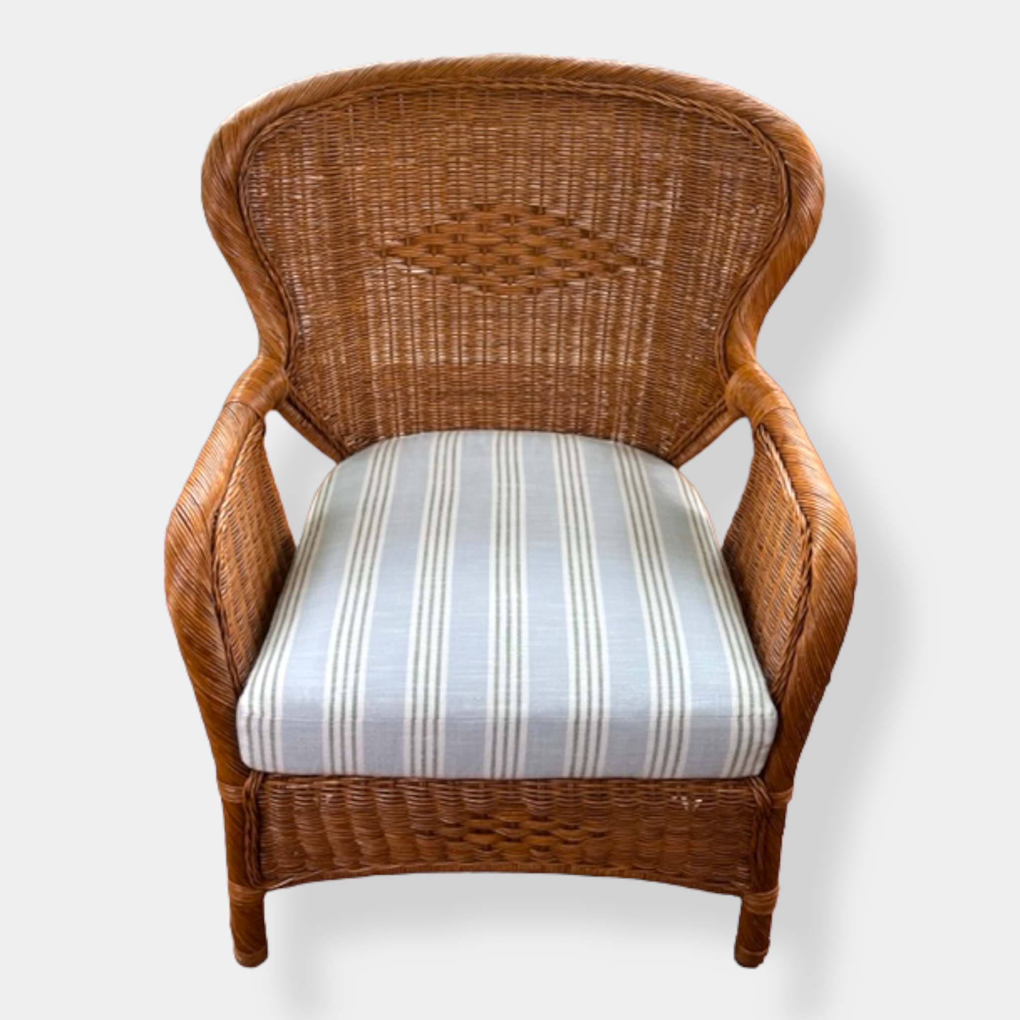Mid Century Reimagined Wicker Wingback Chair