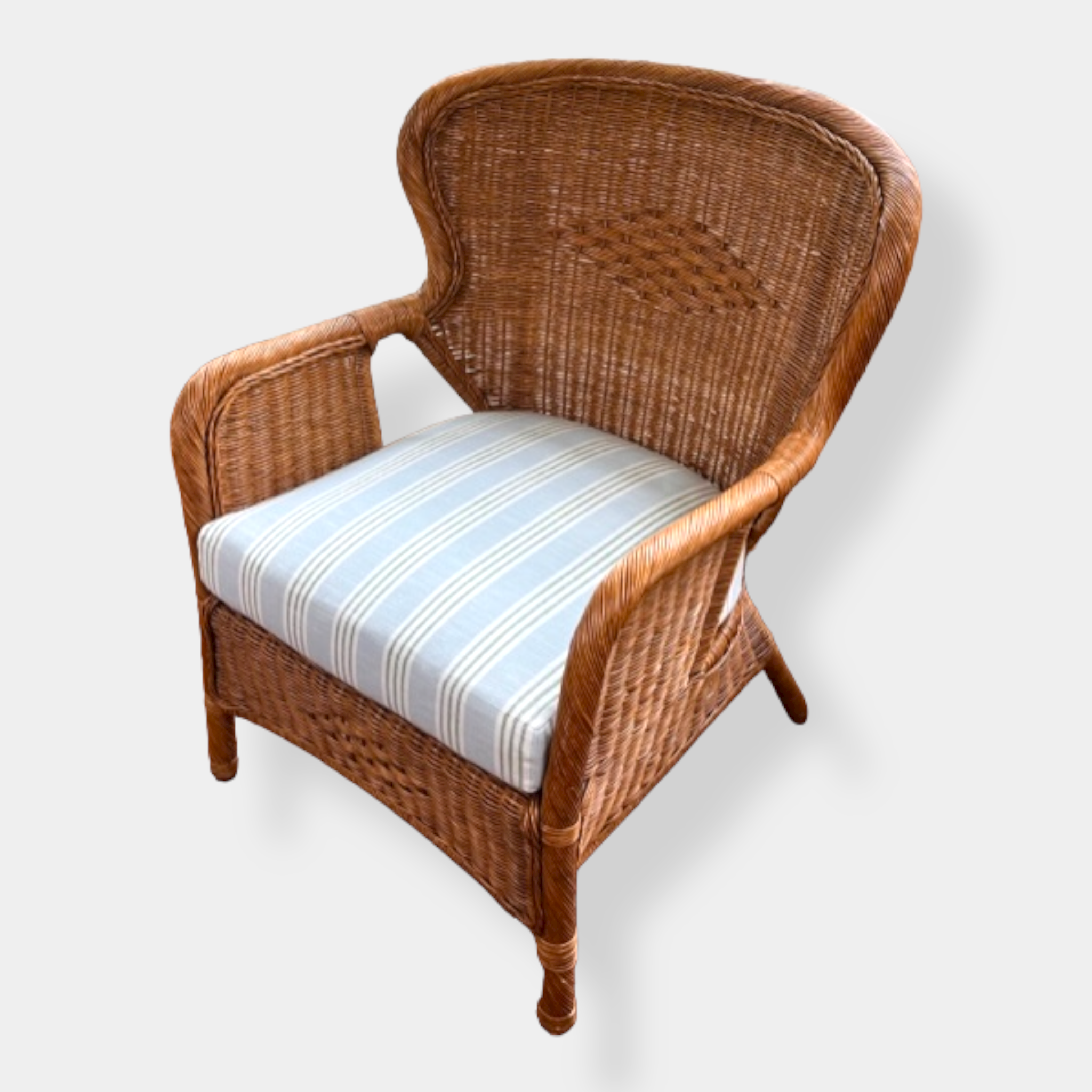 Mid Century Reimagined Wicker Wingback Chair