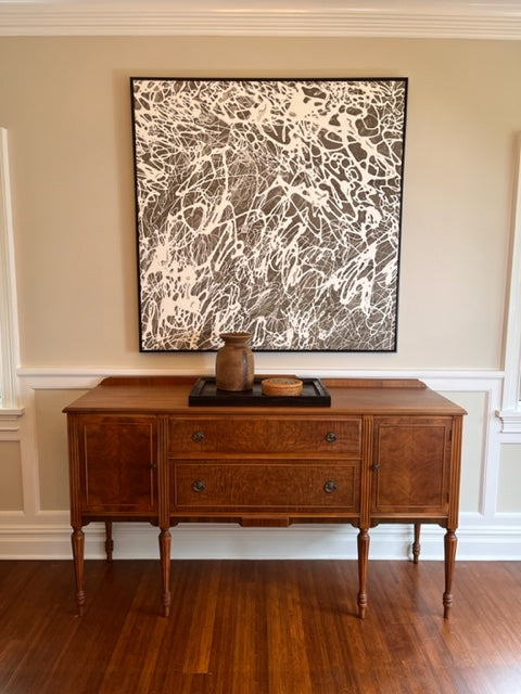 Reimagined Mahogany Antique Sideboard - Natural Finish