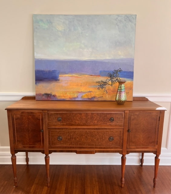 Reimagined Mahogany Antique Sideboard - Natural Finish