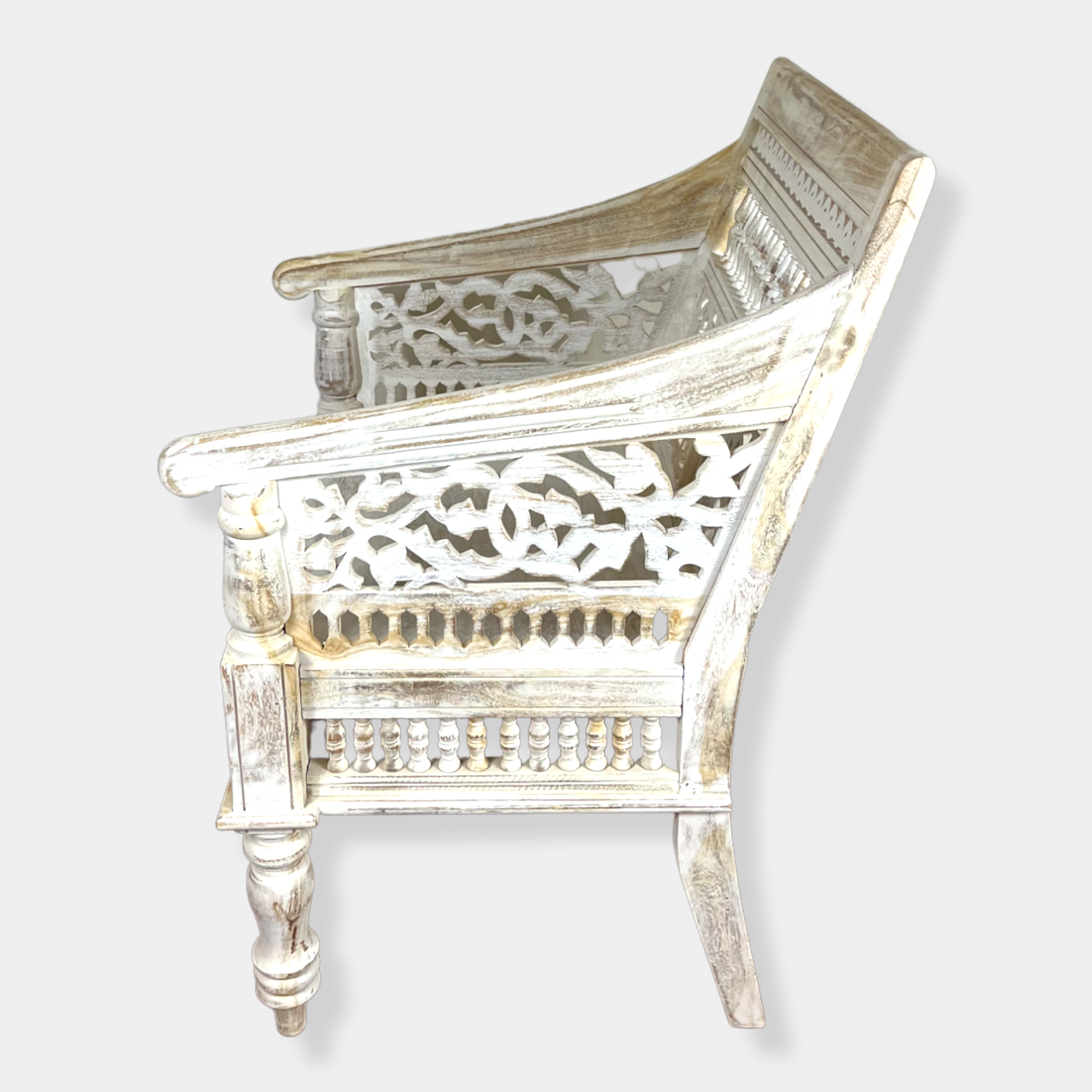 Intricately Carved East Asian Arm Chair