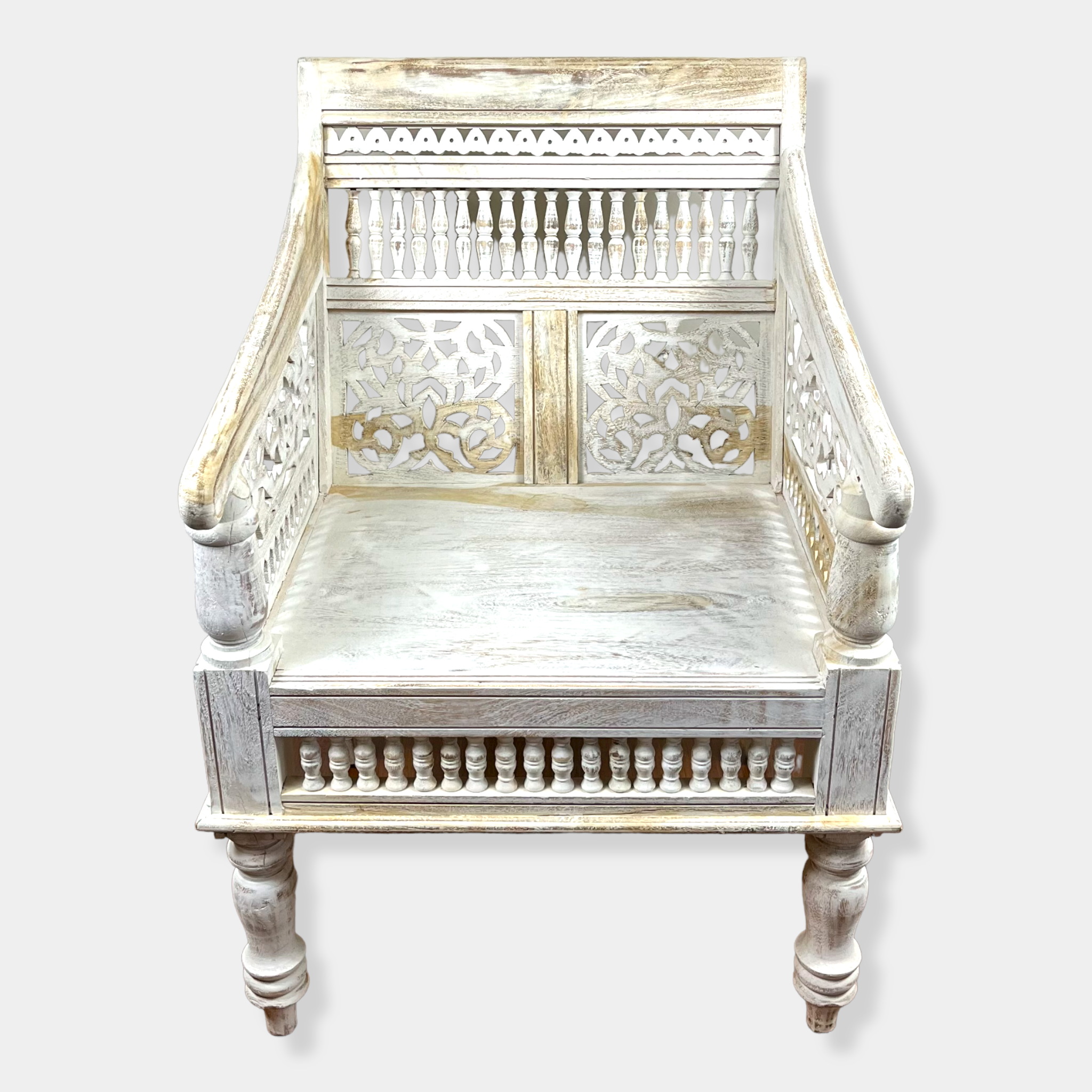 Intricately Carved East Asian Arm Chair