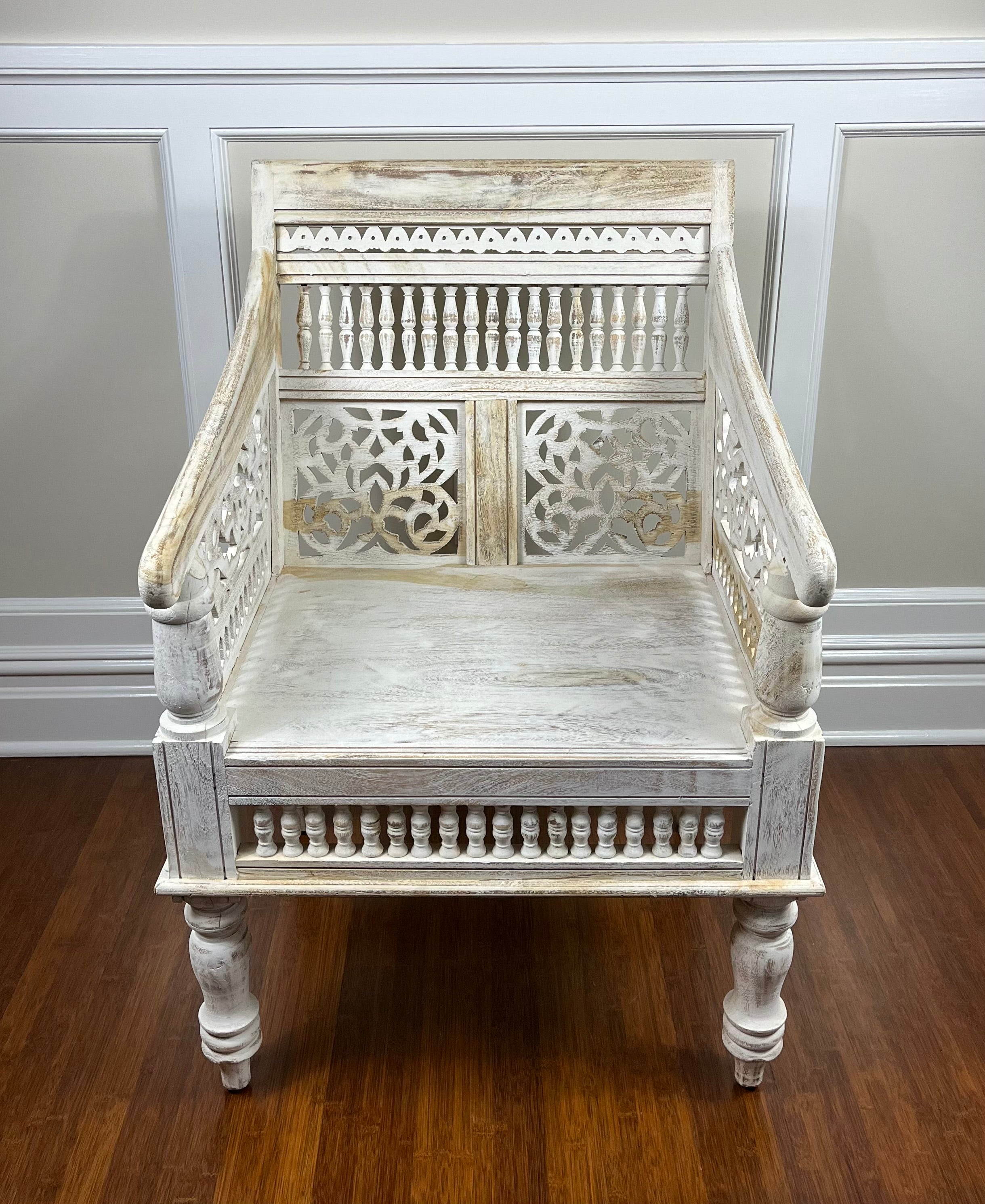 Intricately Carved East Asian Arm Chair