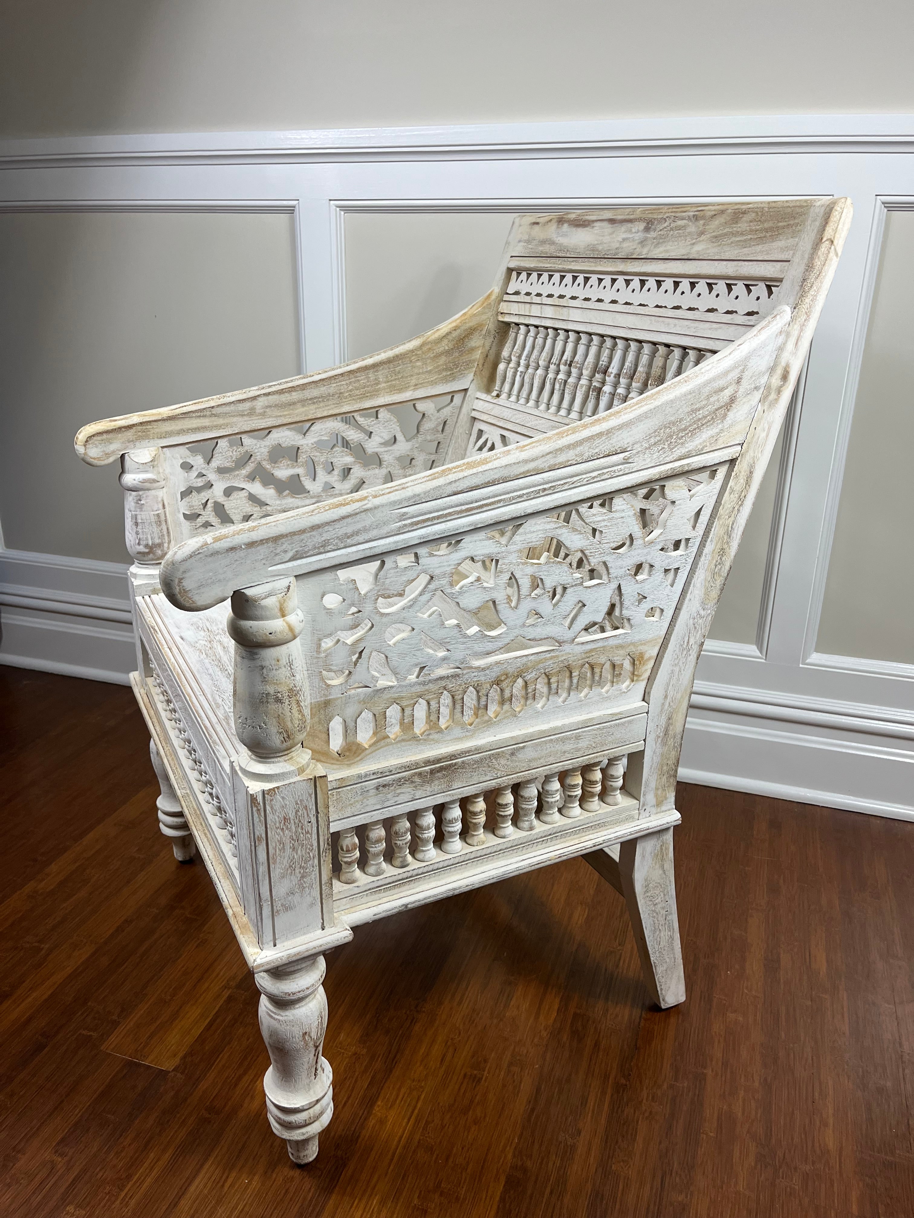 Intricately Carved East Asian Arm Chair