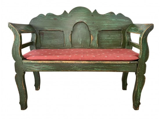 Antique Swedish Early 1900's Wooden Bench