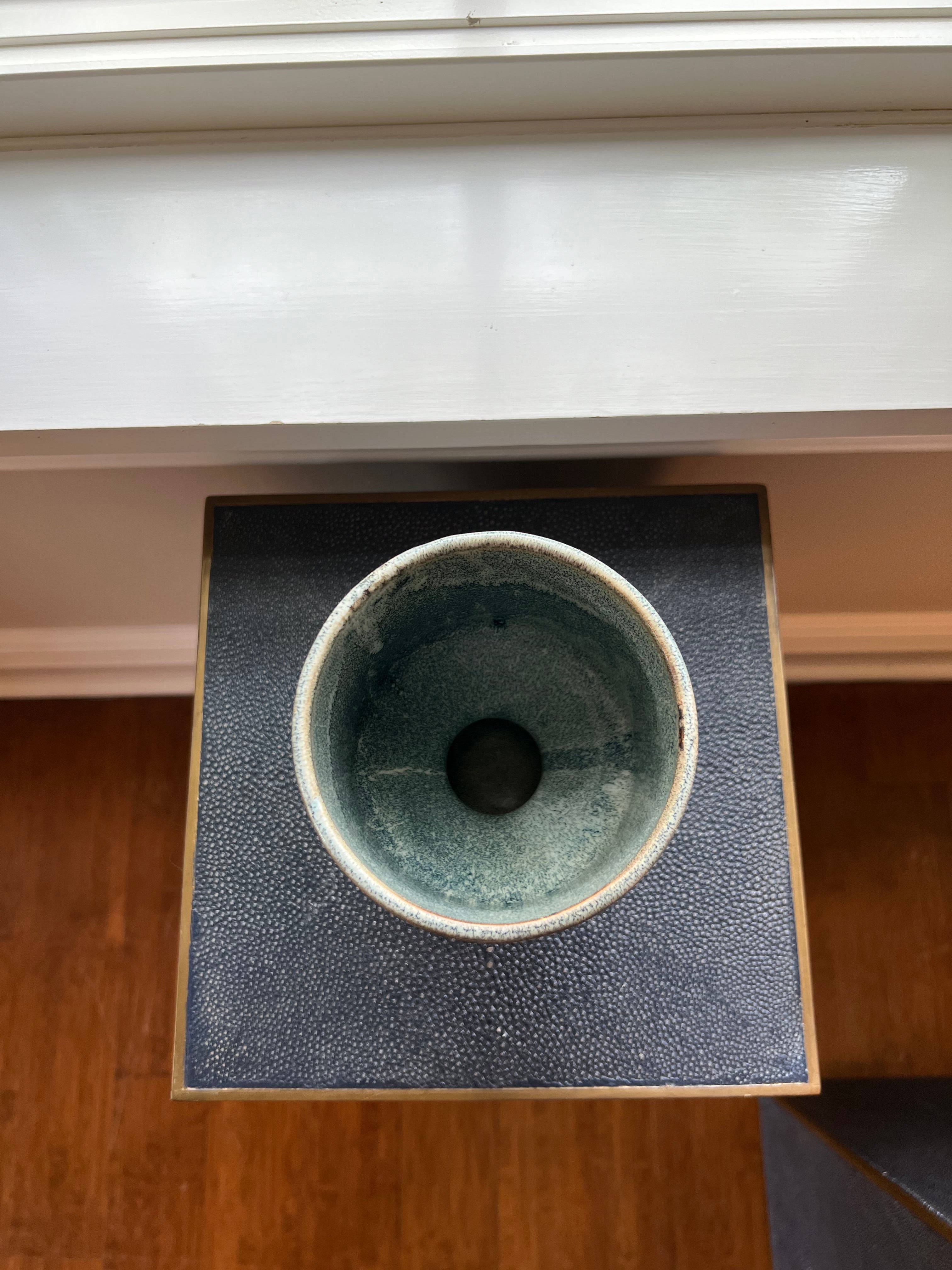 Earthy Blue Gray Ceramic Vase