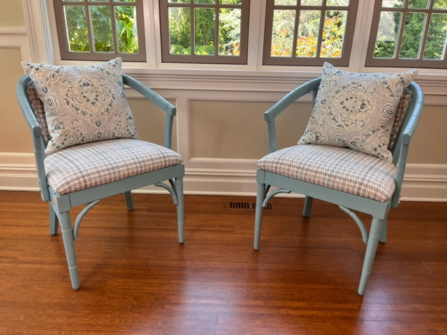 Reimagined Faux Bamboo Antique Accent Chairs