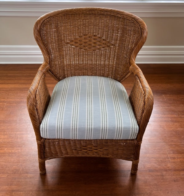 Mid Century Reimagined Wicker Wingback Chair