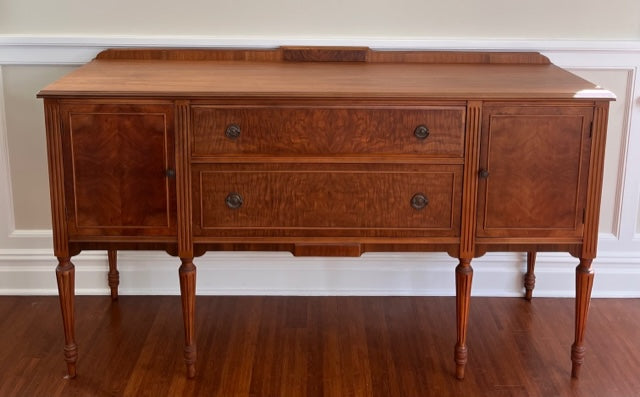 Reimagined Mahogany Antique Sideboard - Natural Finish