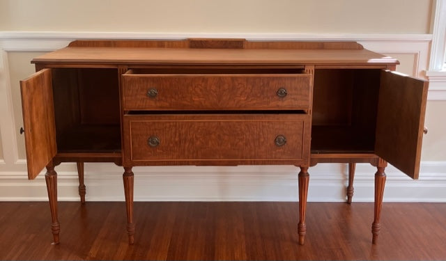 Reimagined Mahogany Antique Sideboard - Natural Finish