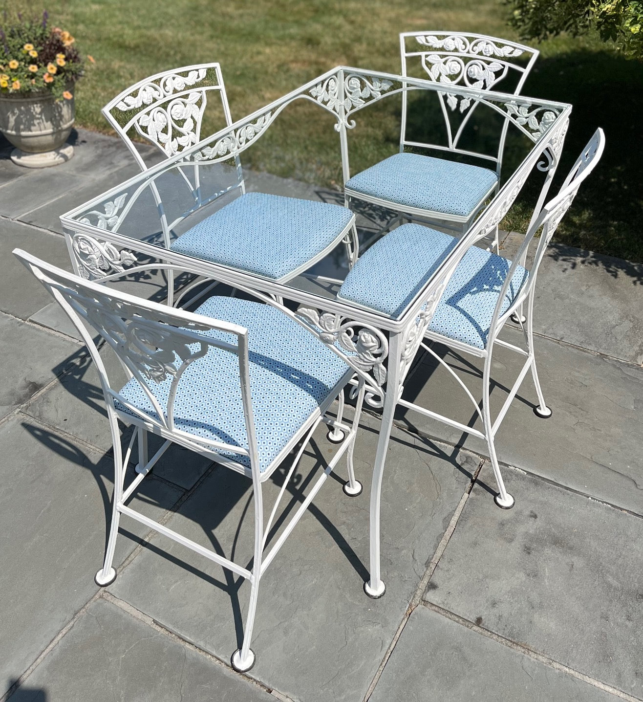 Mid Century White Cast Iron Dining Set - Fully Restored