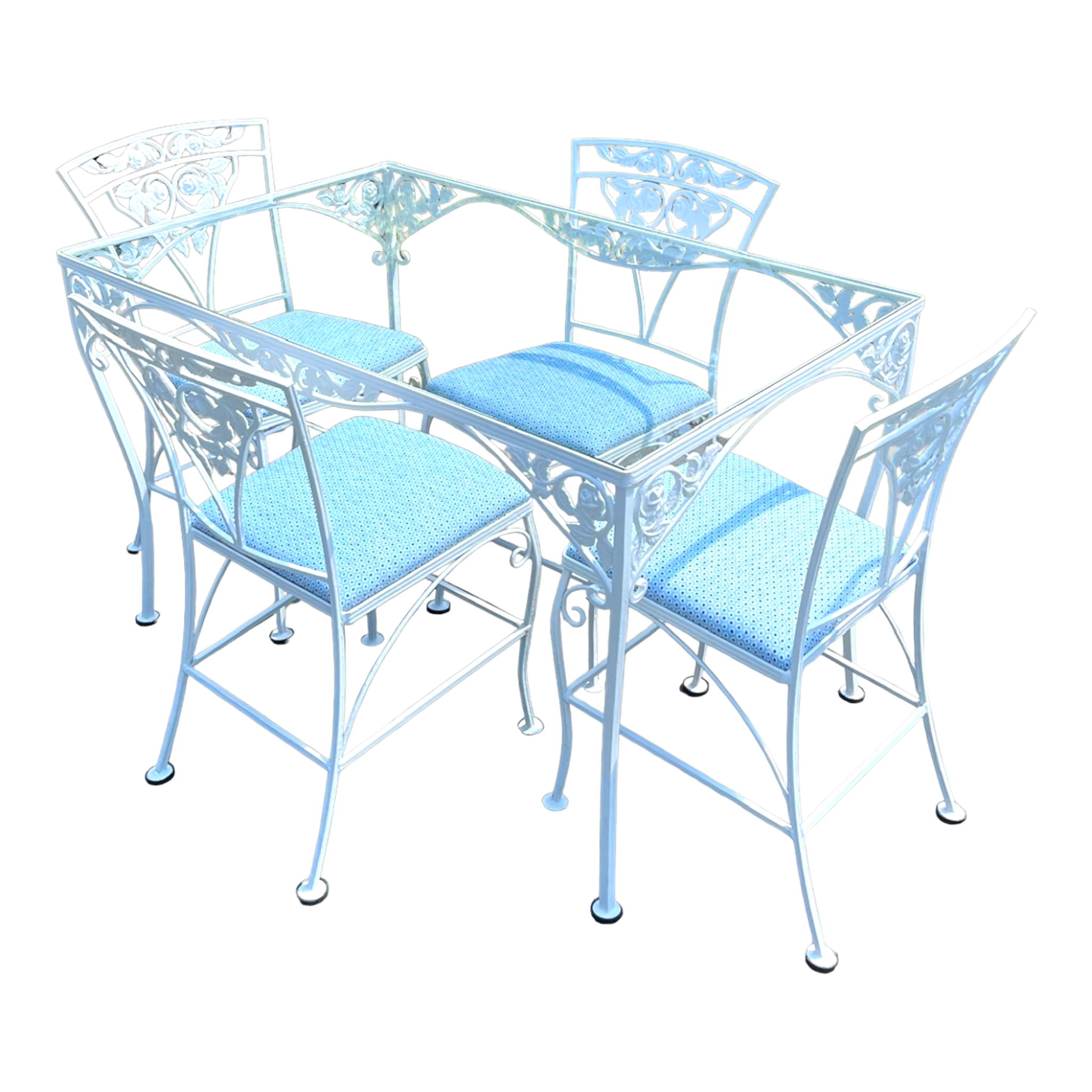 Mid Century White Cast Iron Dining Set - Fully Restored