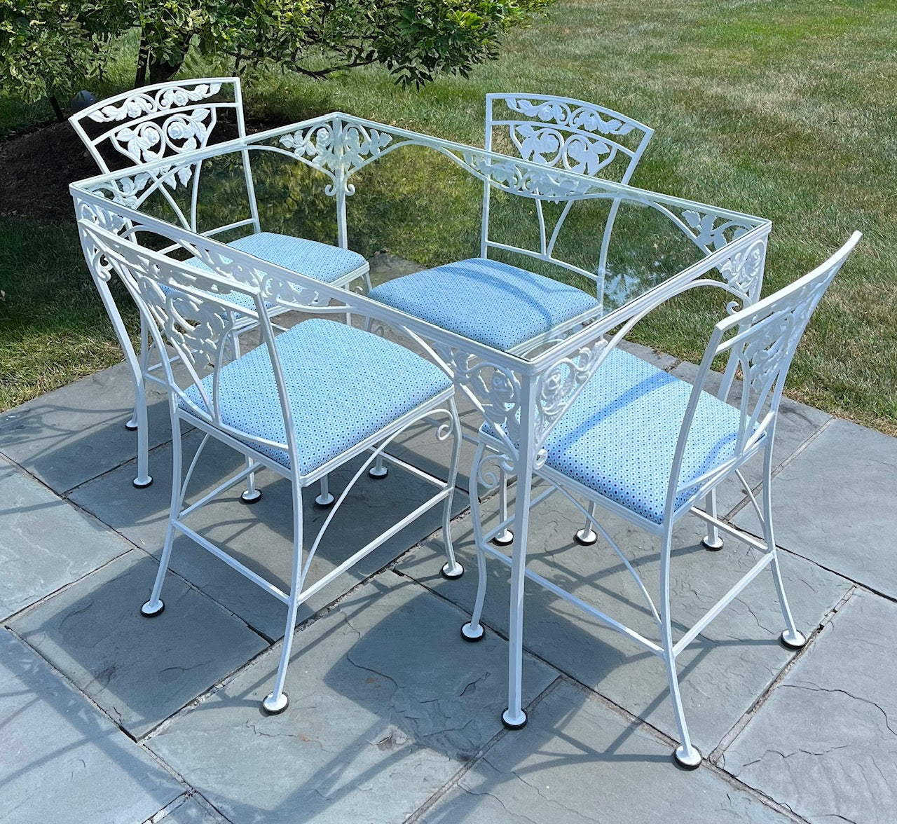 Mid Century White Cast Iron Dining Set - Fully Restored