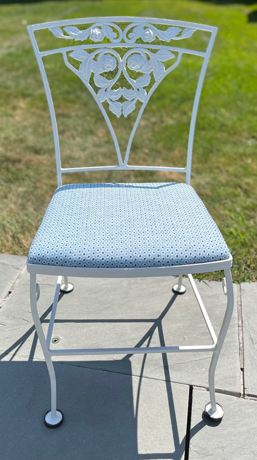 Mid Century White Cast Iron Dining Set - Fully Restored