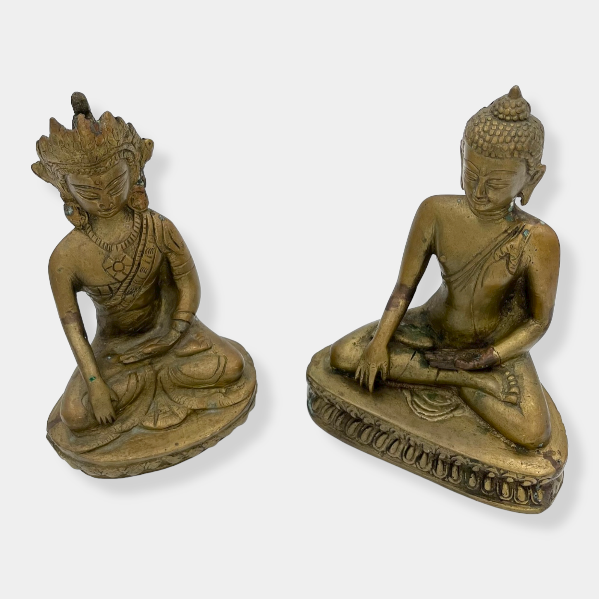 Gorgeous Pair of Aged Buddhas