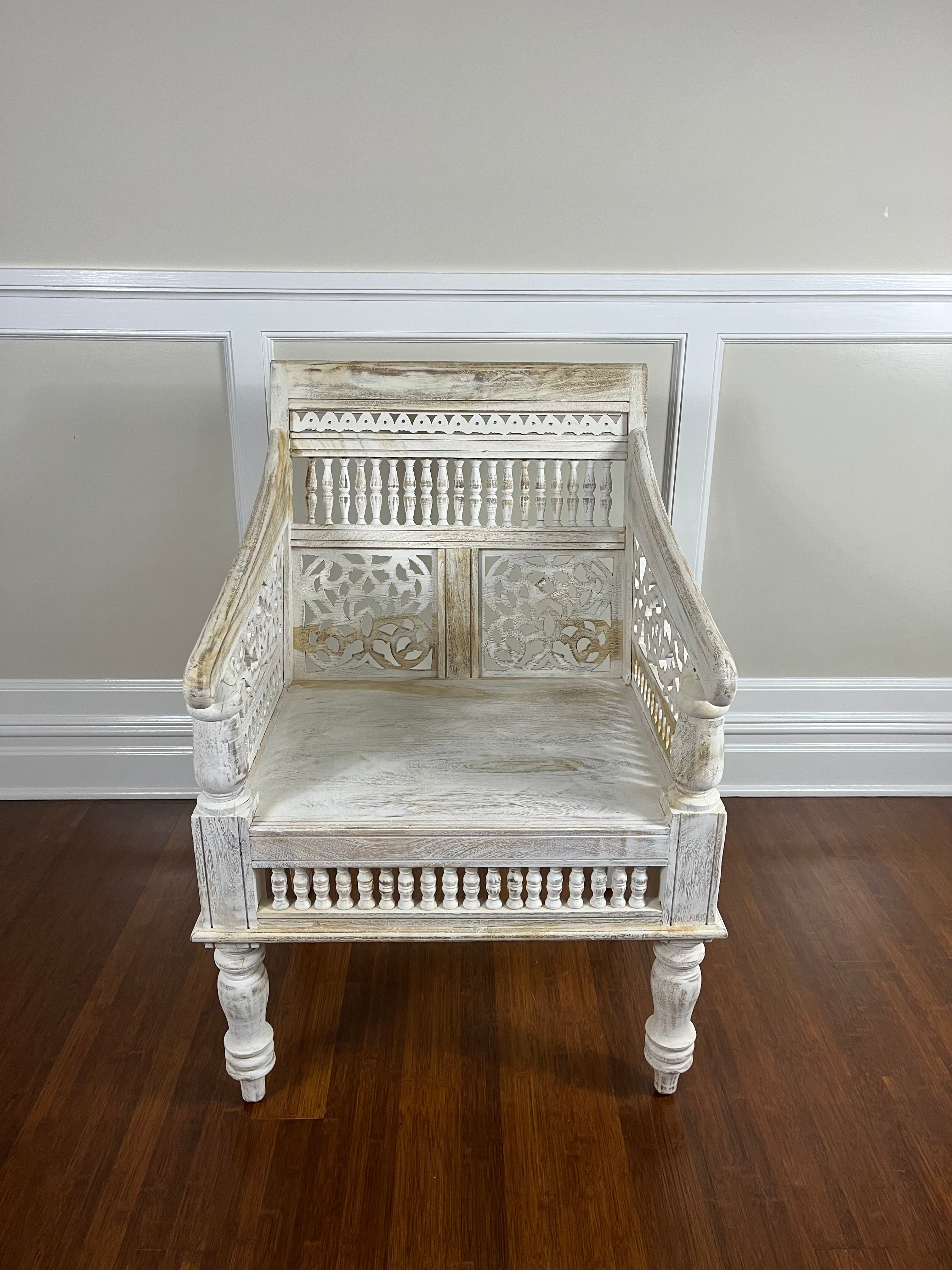 Intricately Carved East Asian Arm Chair