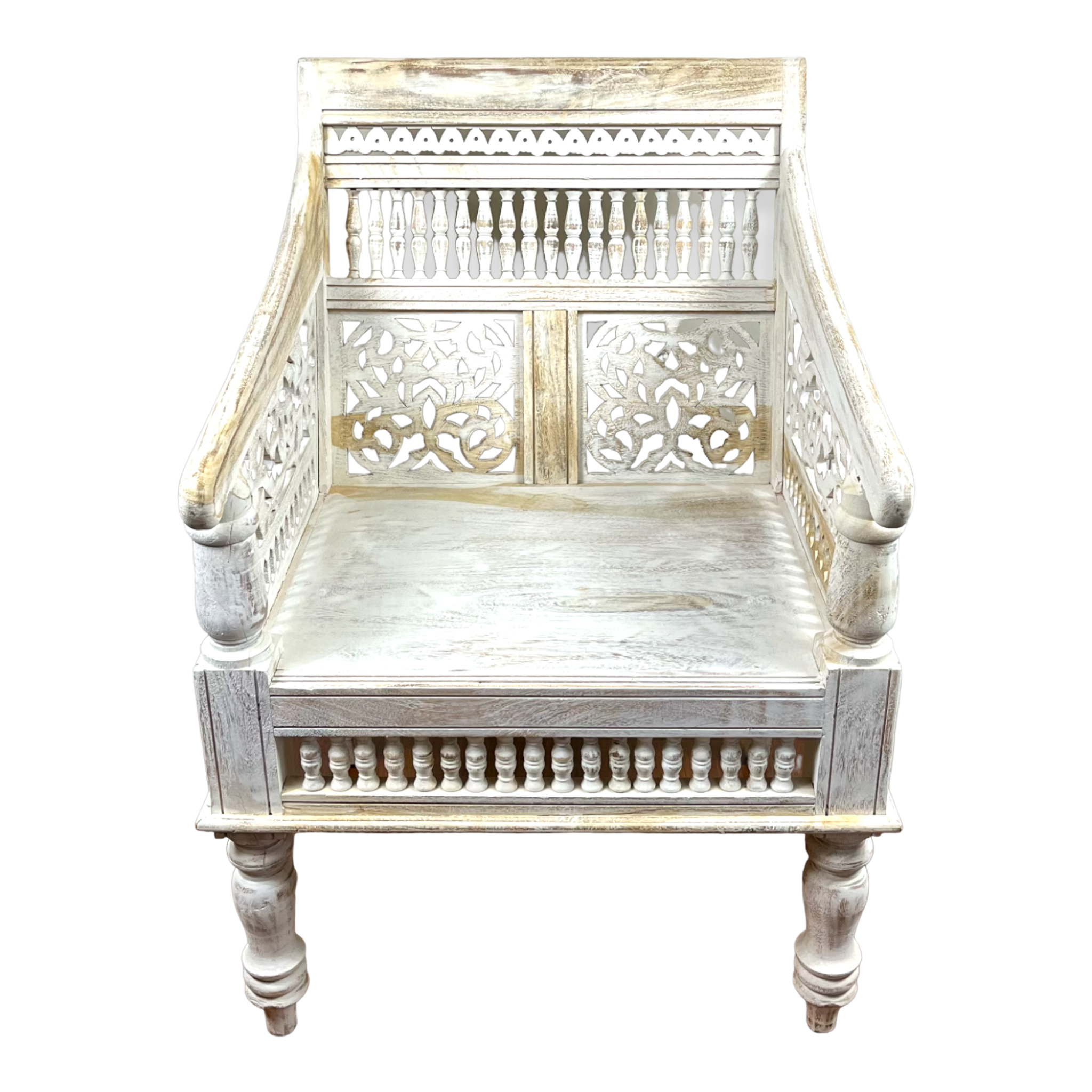 Intricately Carved East Asian Arm Chair