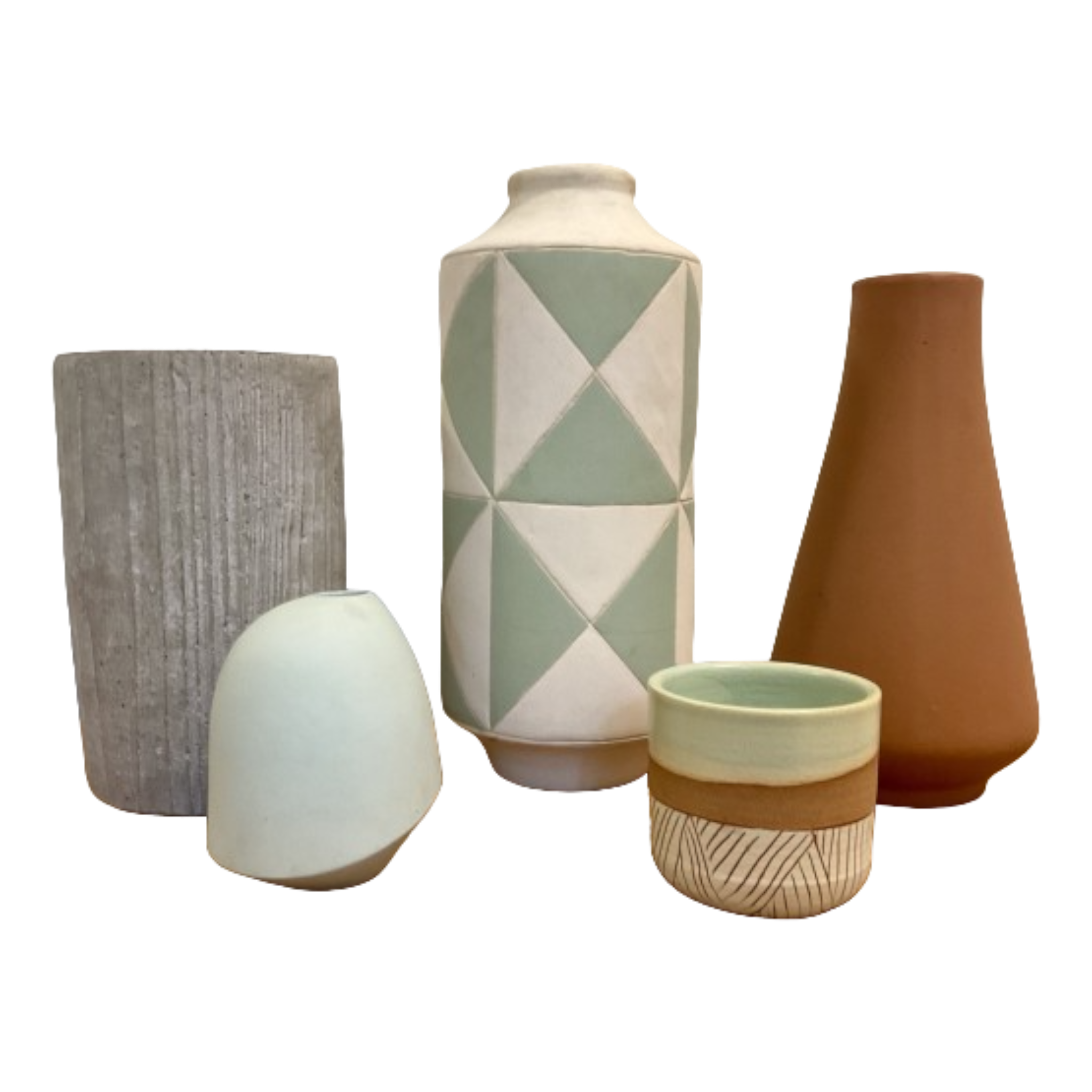 Mid-Century Stoneware Vases and Objects