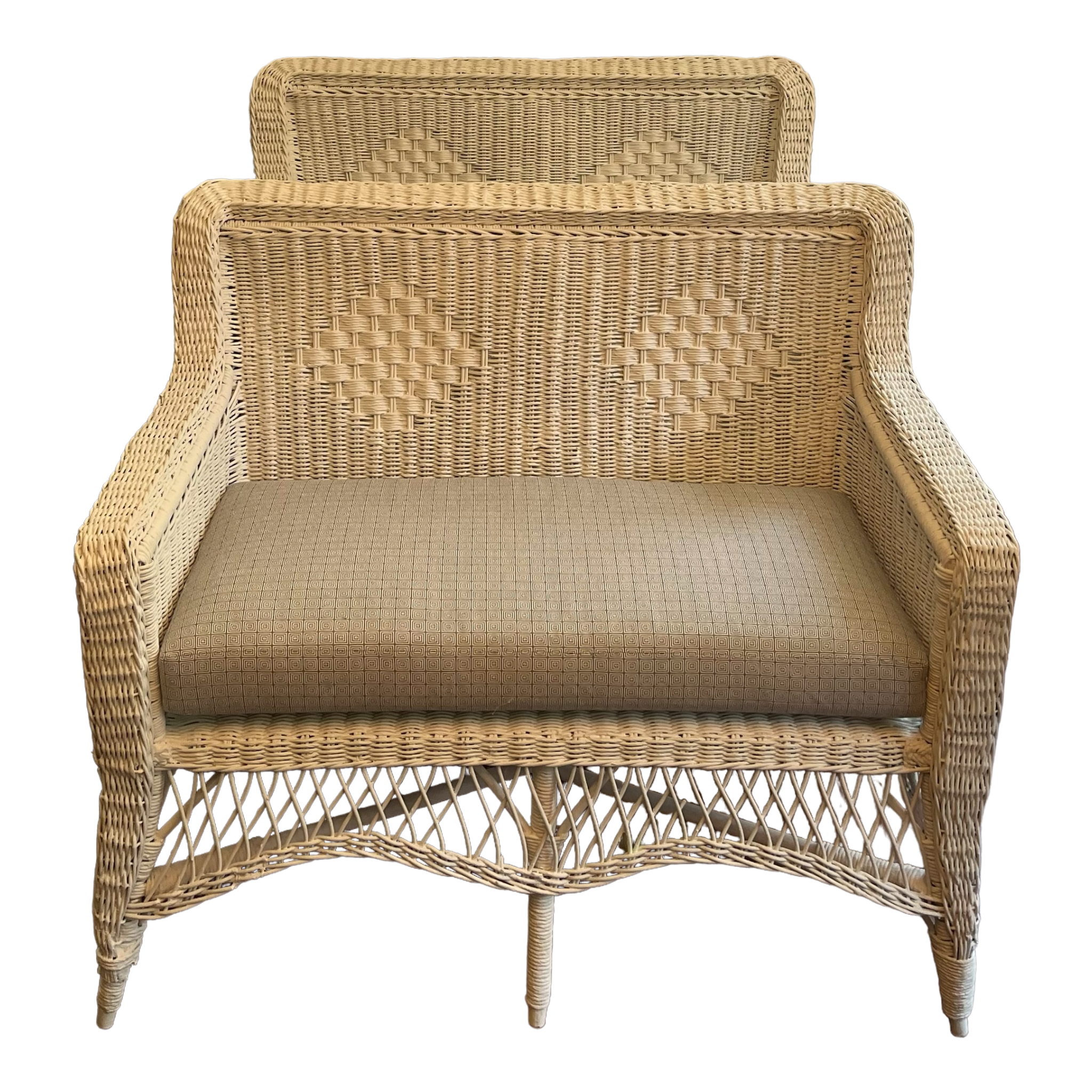 White wicker outdoor furniture