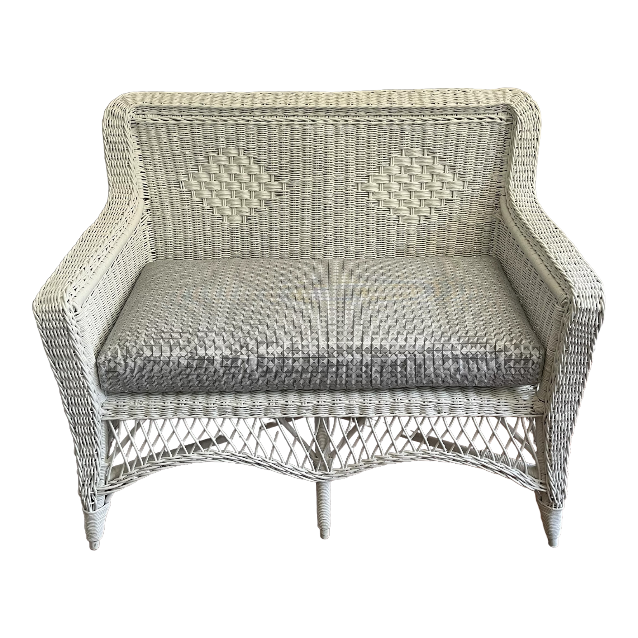 White wicker outdoor furniture