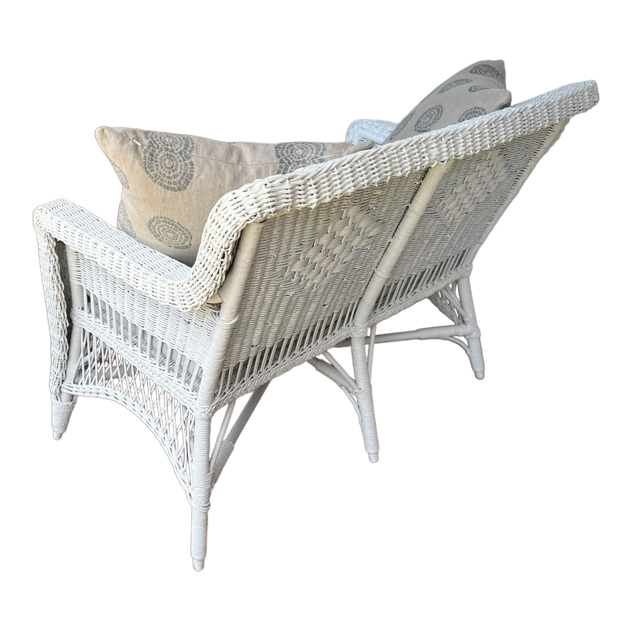 White wicker outdoor furniture