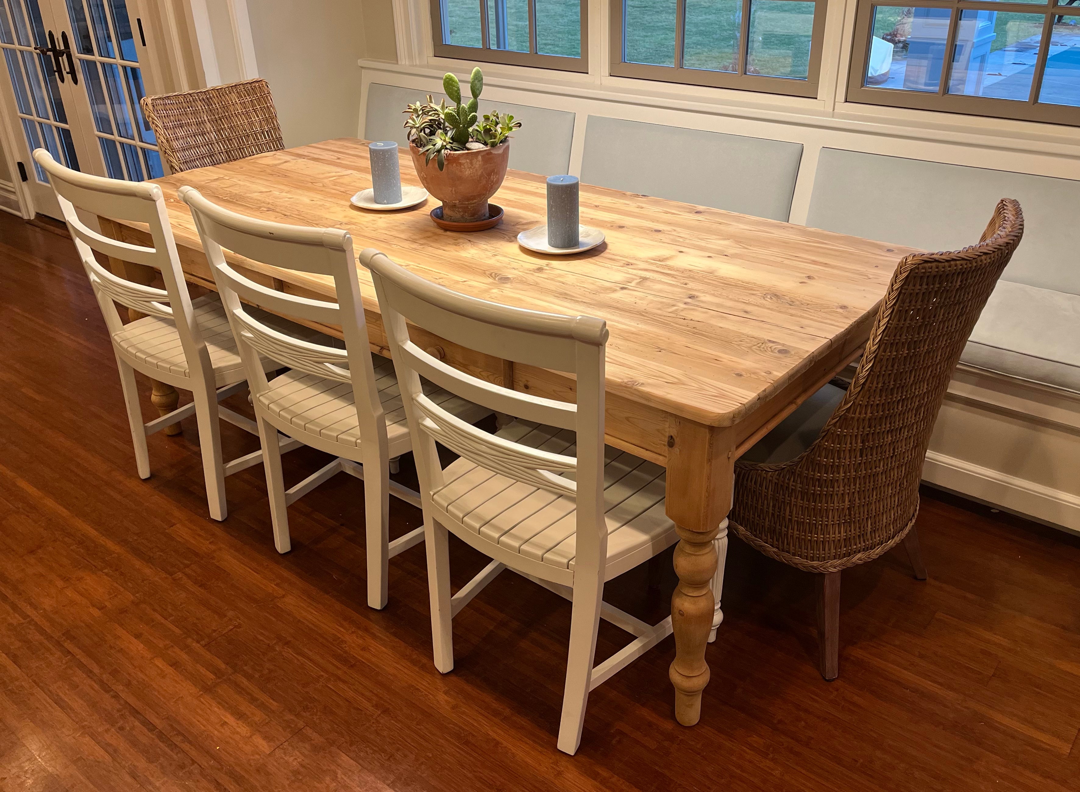 Dining table with drawers